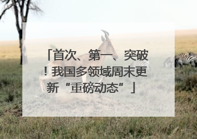 首次、第一、突破！我国多领域周末更新“重磅动态”