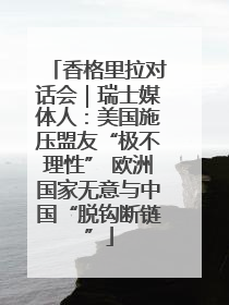 香格里拉对话会｜瑞士媒体人：美国施压盟友“极不理性” 欧洲国家无意与中国“脱钩断链”