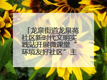 龙泉街道龙泉苑社区新时代文明实践站开展微课堂“环境友好社区”主题宣讲活动