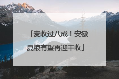 麦收过八成！安徽夏粮有望再迎丰收