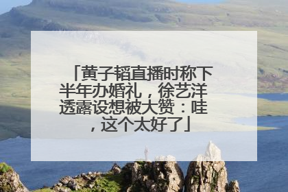 黄子韬直播时称下半年办婚礼，徐艺洋透露设想被大赞：哇，这个太好了