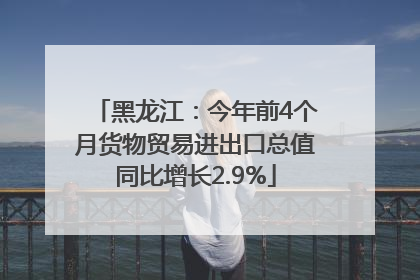 黑龙江：今年前4个月货物贸易进出口总值同比增长2.9%