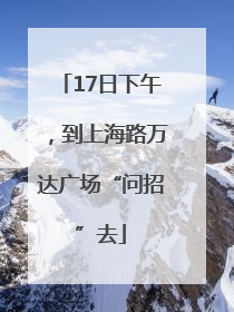 17日下午，到上海路万达广场“问招”去