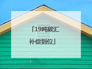 19吨碳汇补偿到位