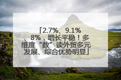 2.7%、9.1%、8%，增长平稳！多维度“数”读外贸多元发展、综合优势明显