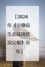 2024年《安徽省生态环境状况公报》发布