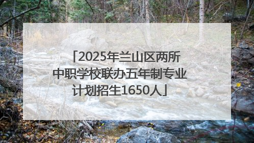 2025年兰山区两所中职学校联办五年制专业计划招生1650人