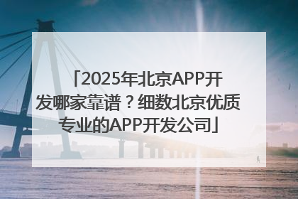 2025年北京APP开发哪家靠谱？细数北京优质专业的APP开发公司
