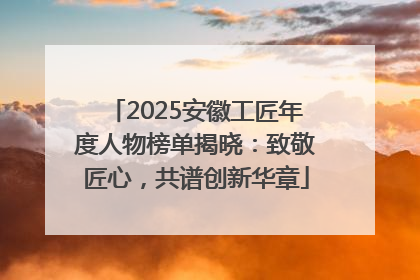 2025安徽工匠年度人物榜单揭晓：致敬匠心，共谱创新华章