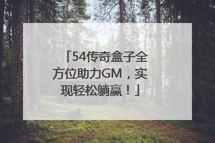 54传奇盒子全方位助力GM，实现轻松躺赢！