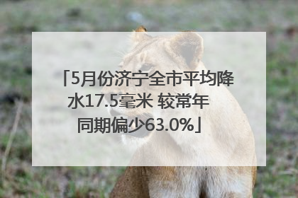 5月份济宁全市平均降水17.5毫米 较常年同期偏少63.0%