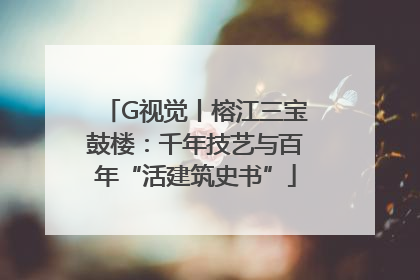 G视觉丨榕江三宝鼓楼：千年技艺与百年“活建筑史书”