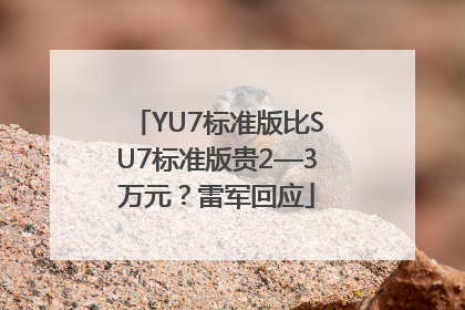 YU7标准版比SU7标准版贵2—3万元？雷军回应